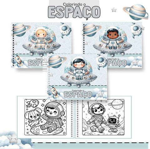 Arquivo Digital Livro de Colorir Astronauta
