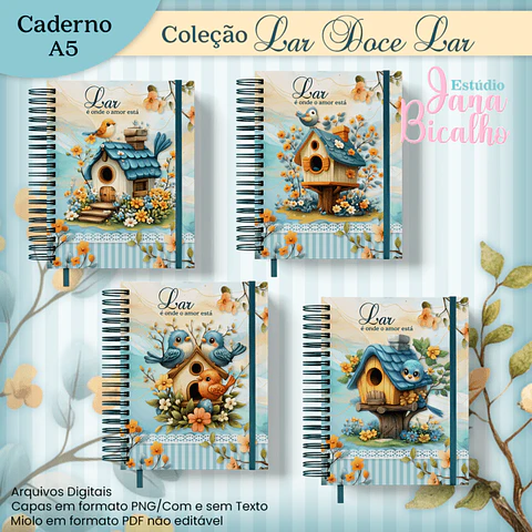 Arquivo de Corte Coleção Lar Doce Lar Caderno A5