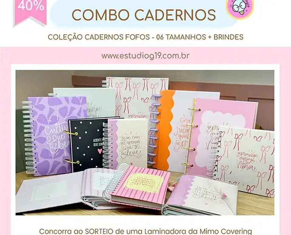 Arquivo Digital Combo Cadernos - Coleção Cadernos Fofos 1