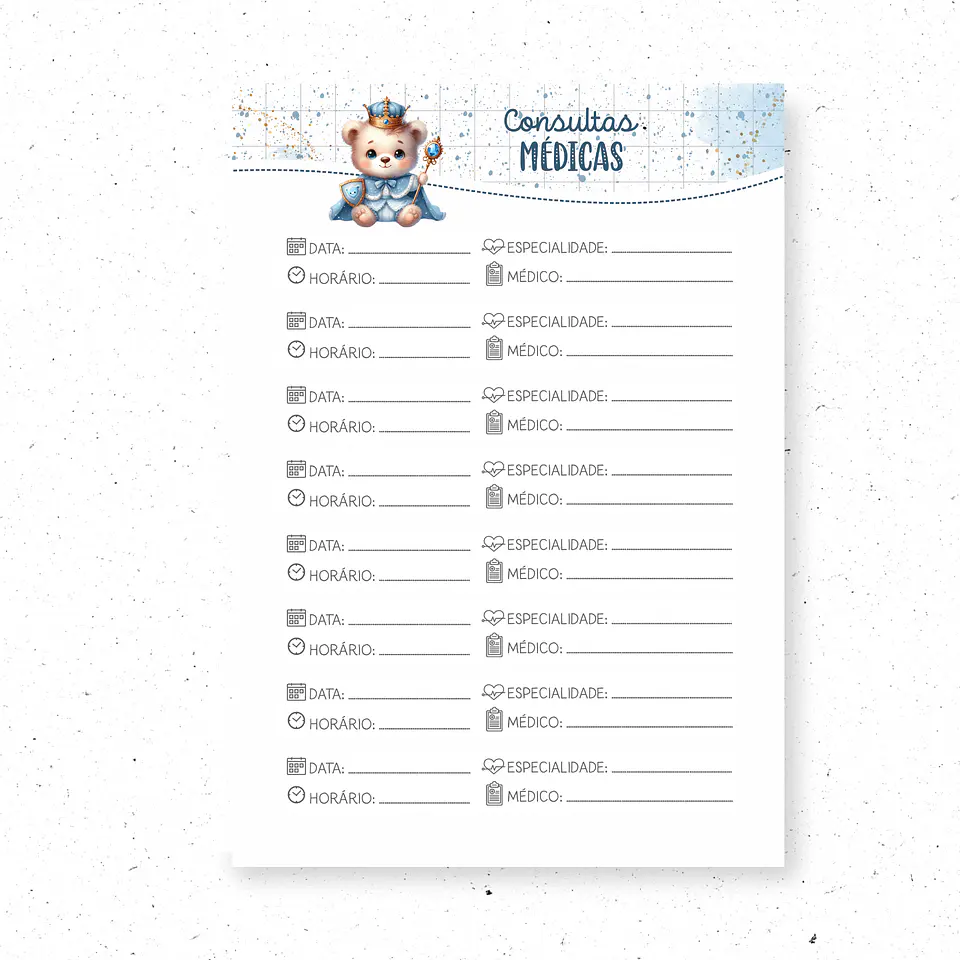 Arquivo Digital Pack Baby Ursinho Realeza 2