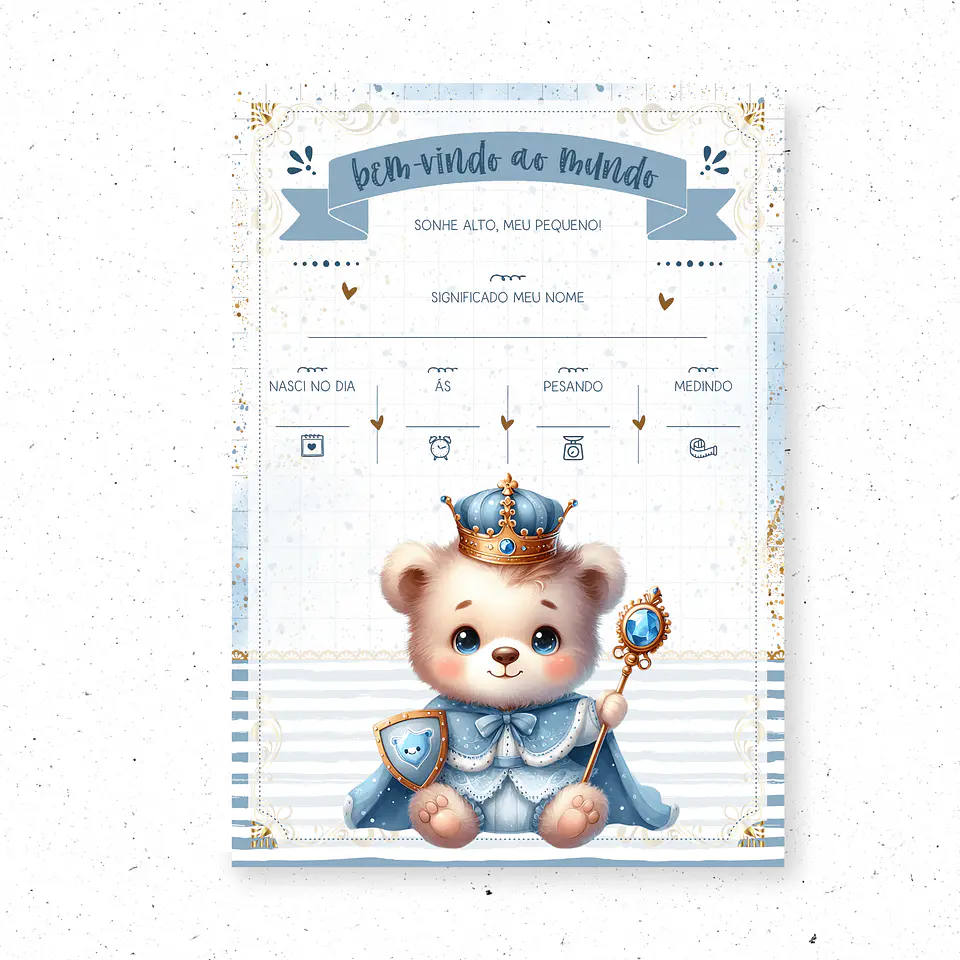 Arquivo Digital Pack Baby Ursinho Realeza 3