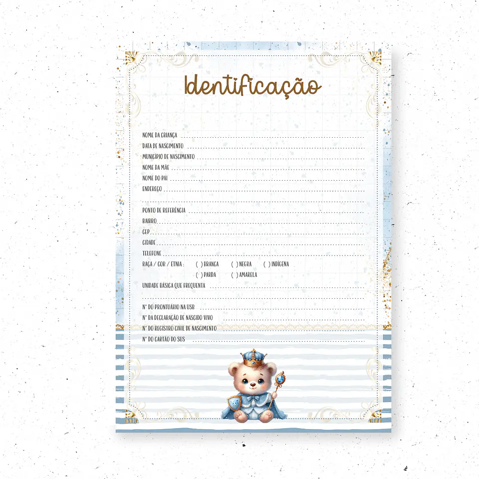 Arquivo Digital Pack Baby Ursinho Realeza 4
