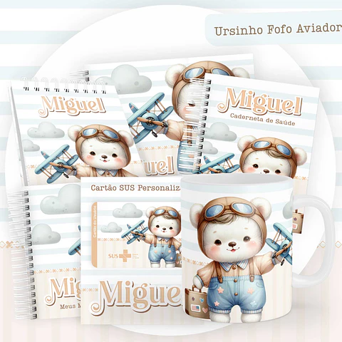 Arquivo Digital Pack Baby Ursinho Fofo Aviador