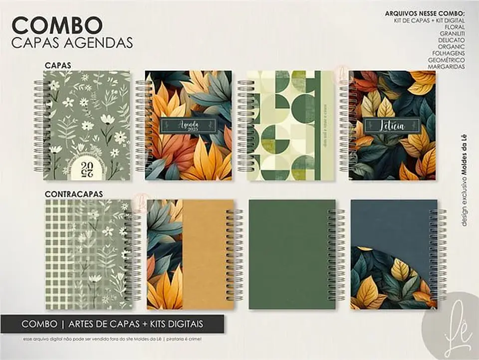 Arquivo Digital Encadernação Super Combo Agendas 2025 + Calendários + Kits Capas 1