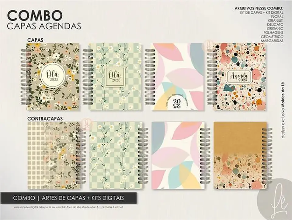 Arquivo Digital Encadernação Super Combo Agendas 2025 + Calendários + Kits Capas 3