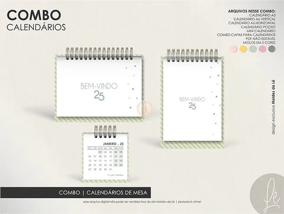 Arquivo Digital Encadernação Super Combo Agendas 2025 + Calendários + Kits Capas 7