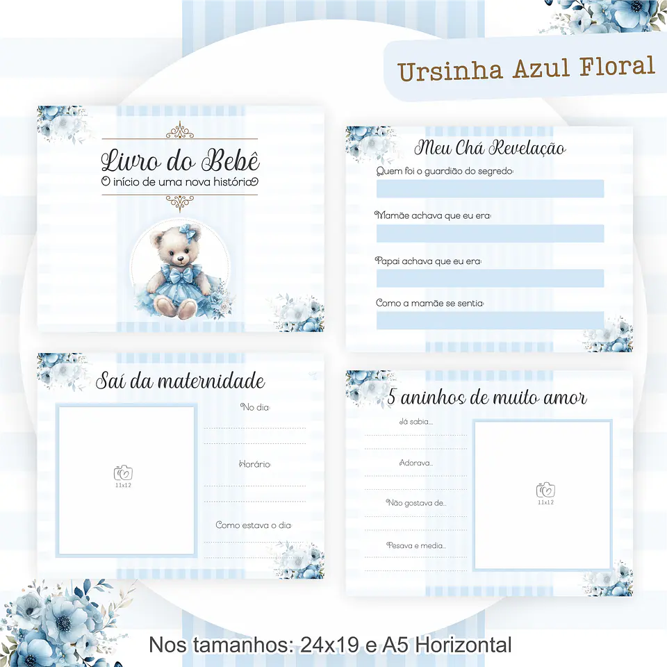 ARQUIVO ENCADERNAÇÃO BABY URSINHA FLORAL 3