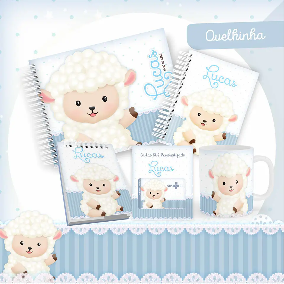Arquivo Digital Caderneta Livro Bebe Ovelhinha Menino 1