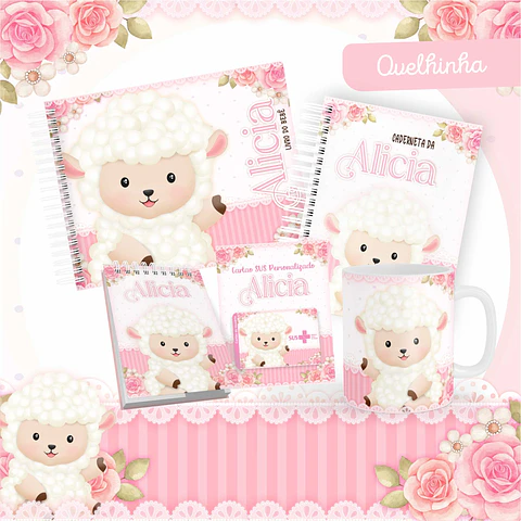Arquivo Digital Caderneta Livro Bebe Ovelhinha Menina