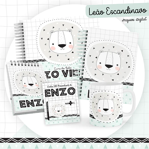 Arquivo Digital Caderneta Livro Bebe Leão Escandinavo