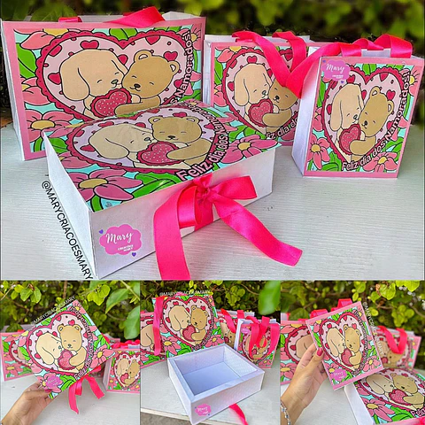 Arquivo de Corte Dia dos Namorados Bobbie Goods Caixa Presente + Sacolas P M G