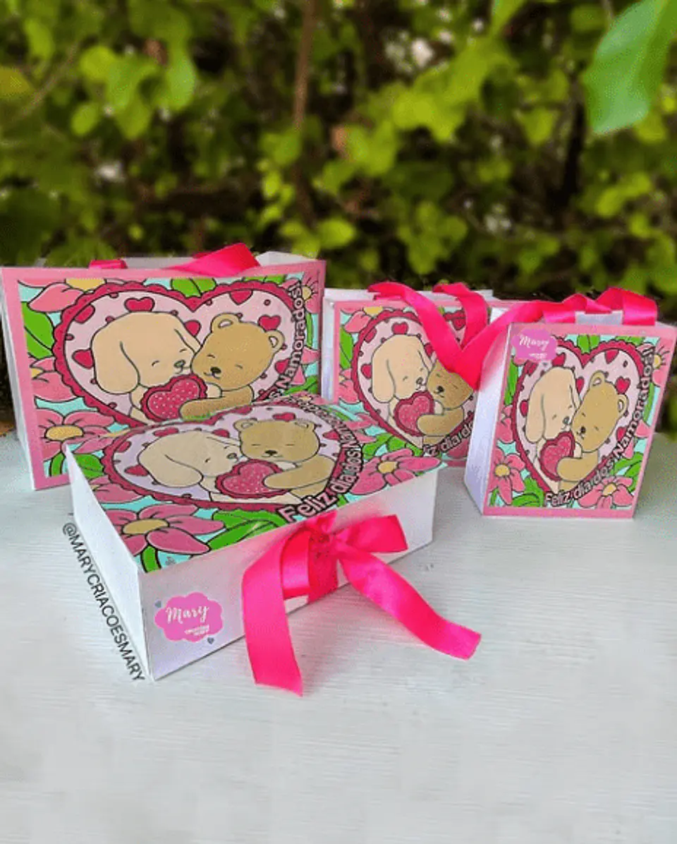 Arquivo de Corte Dia dos Namorados Bobbie Goods Caixa Presente + Sacolas P M G 2
