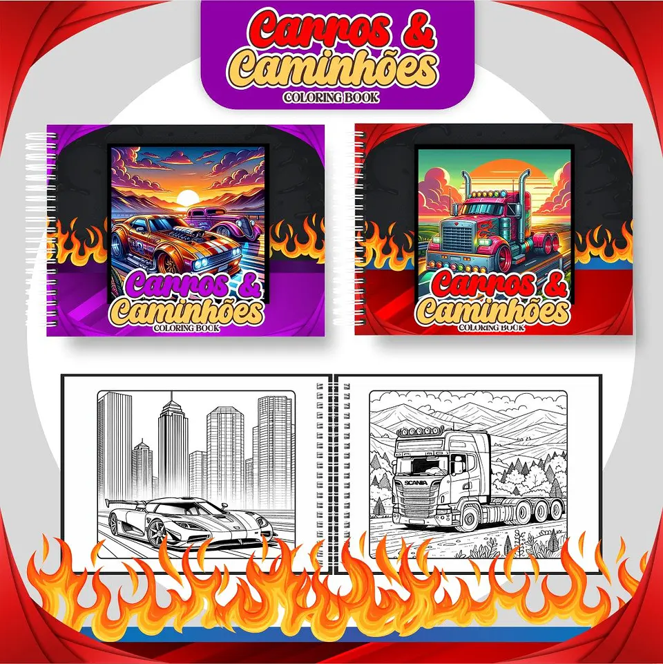Arquivo Digital livro de Colorir Carros e Caminhões 1