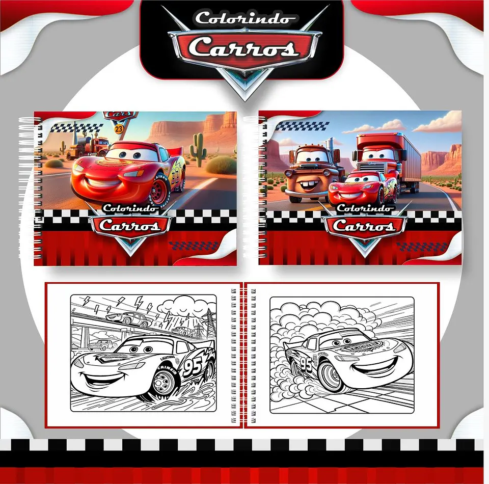 Arquivo Digital livro de Colorir Carros Disney 1