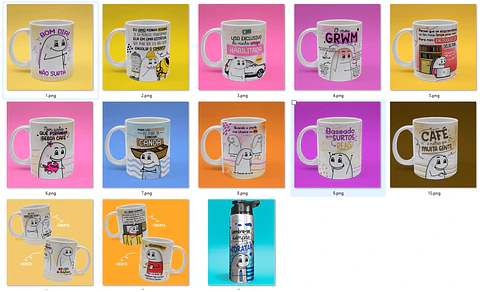 Kit Digital Sublimação Caneca Flork Humor