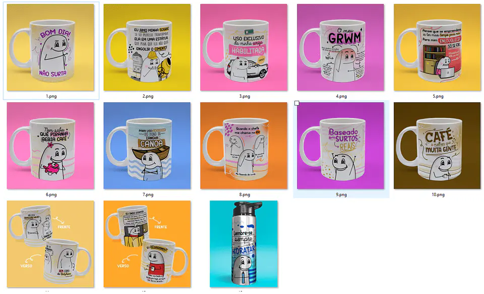 Kit Digital Sublimação Caneca Flork Humor 1
