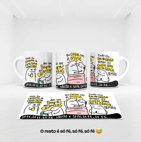 Kit Digital Sublimação Caneca Só Fé