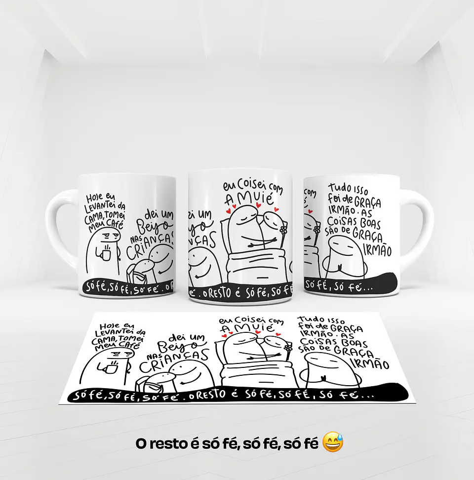 Kit Digital Sublimação Caneca Só Fé 2