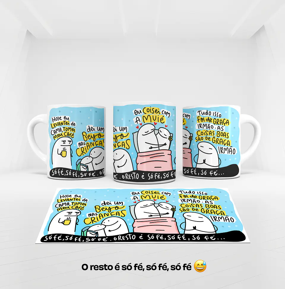 Kit Digital Sublimação Caneca Só Fé 3