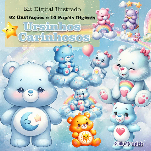 Kit Digital Ursinhos Carinhosos