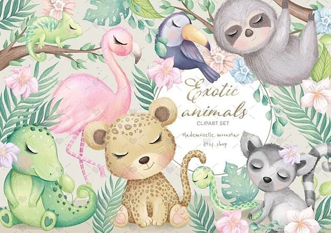 Kit Digital Animais Exótico
