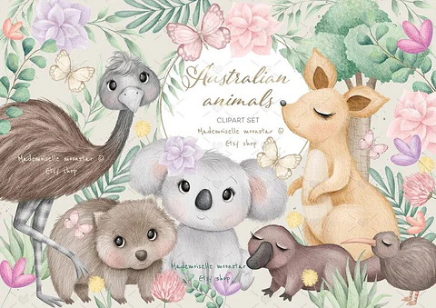 Kit Digital Animais Australianos