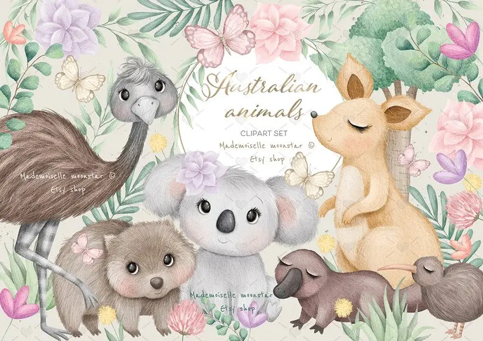 Kit Digital Animais Australianos 1
