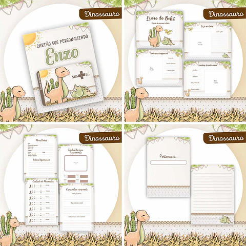 Kit Encadernação Baby Dinossauro
