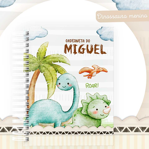 Caderneta e Livro do Bebê Dino Menino Arquivo Digital