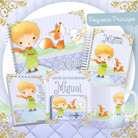 Arquivo Digital Caderneta + Livro do Bebe Pequeno Príncipe