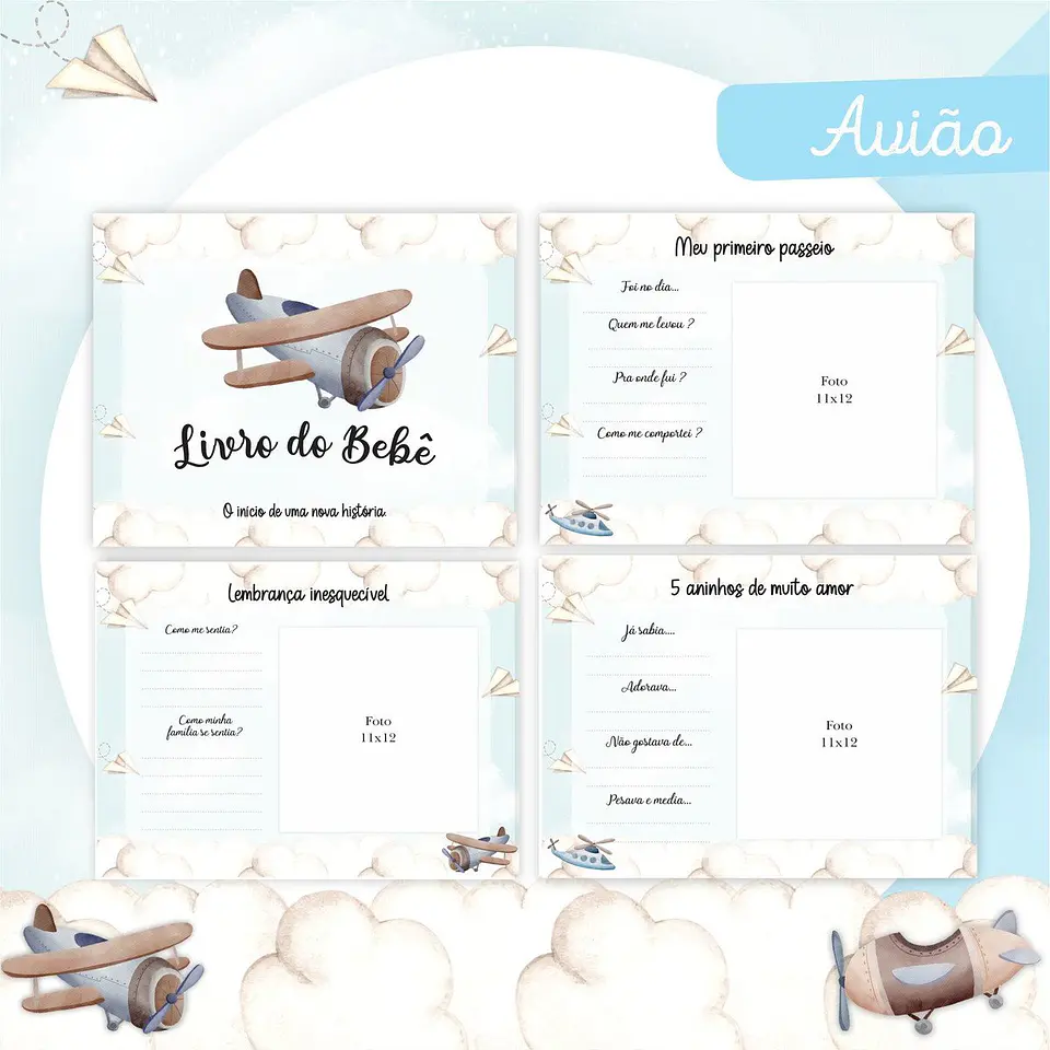 Arquivo Digital Avião Caderneta e Livro do Bebe 5