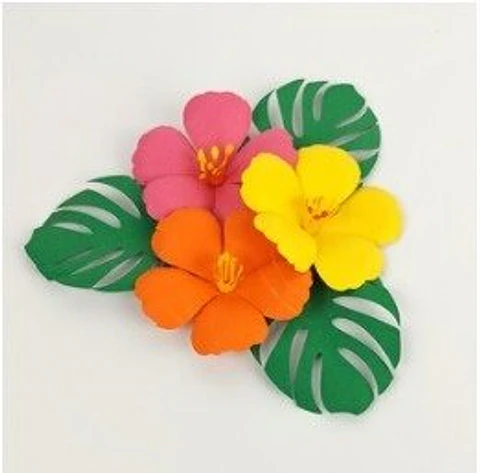 Arquivo de Corte Flor de Hibisco com Monstera