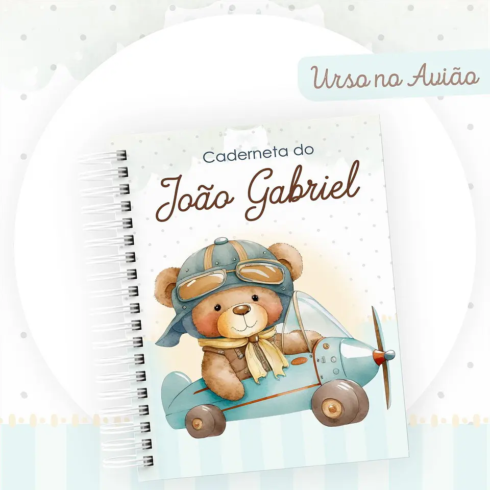 Arquivo Digital Caderneta e Livro do Bebe Urso Aviador 1
