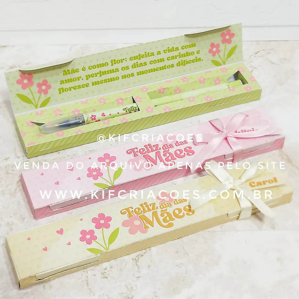 Arquivo de Corte Caixa para Caneta  Dia das Mães 1