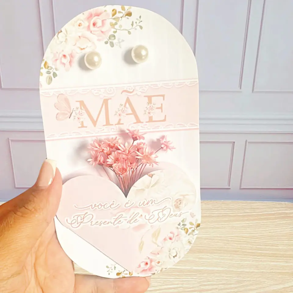 Arquivo de Corte Dia das Mães Cards Brinco + Flores 1