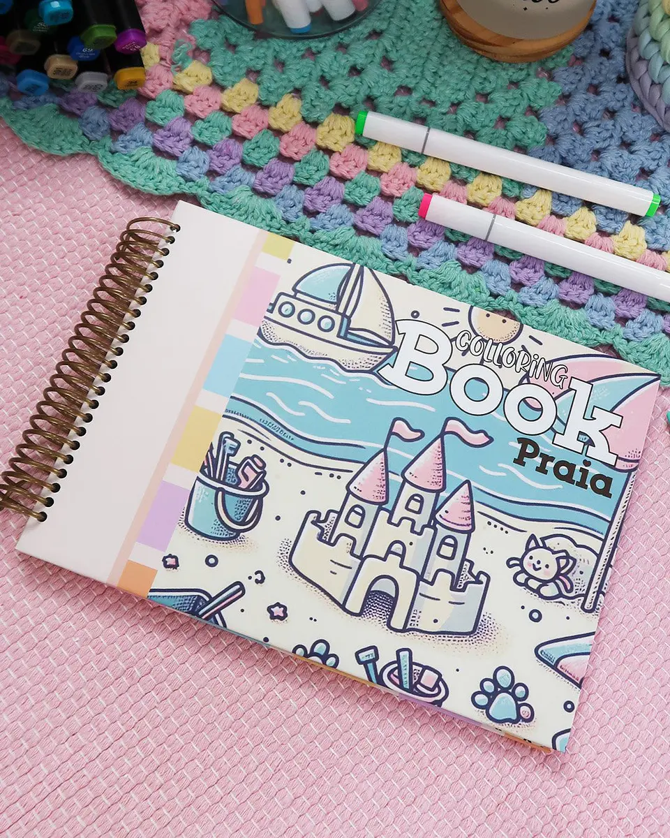 Arquivo Digital Livro de Colorir Praia, Leitura, Casa e Bichinhos 5