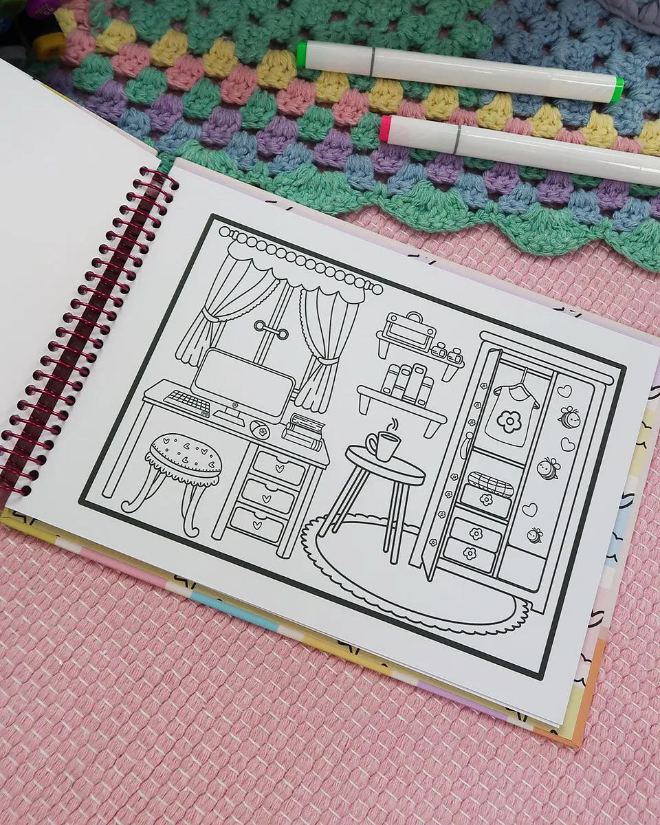 Arquivo Digital Livro de Colorir Praia, Leitura, Casa e Bichinhos 7