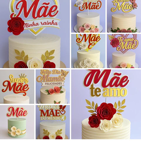 Arquivo de Corte Combo Topos de Bolo Dia das Mães