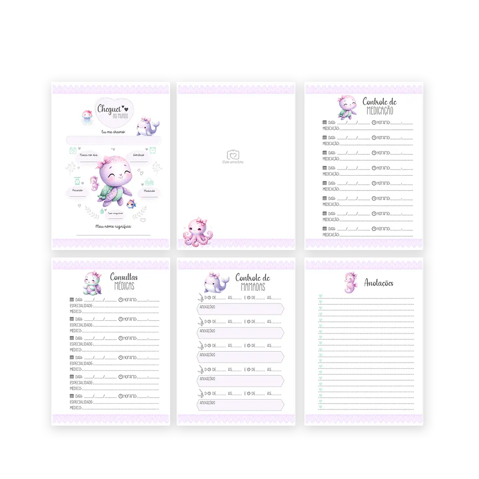 Arquivo Digital Pack Baby Fundo Do Mar Menina 6