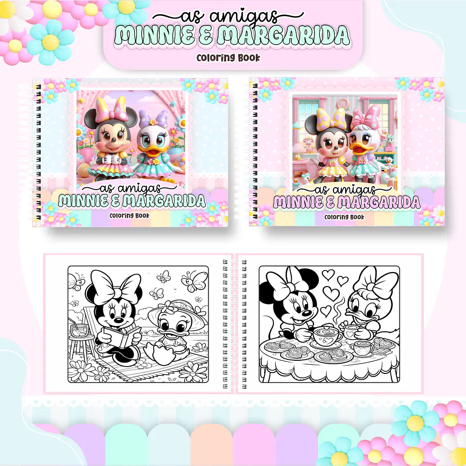 Arquivo Digital Livro de Colorir as amigas Minnie e Margarida 1