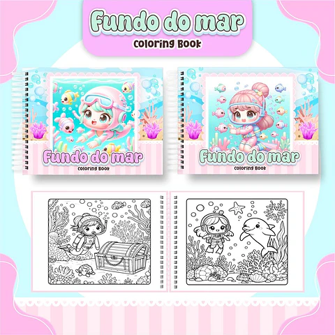 Arquivo Digital Livro de Colorir Fundo do Mar