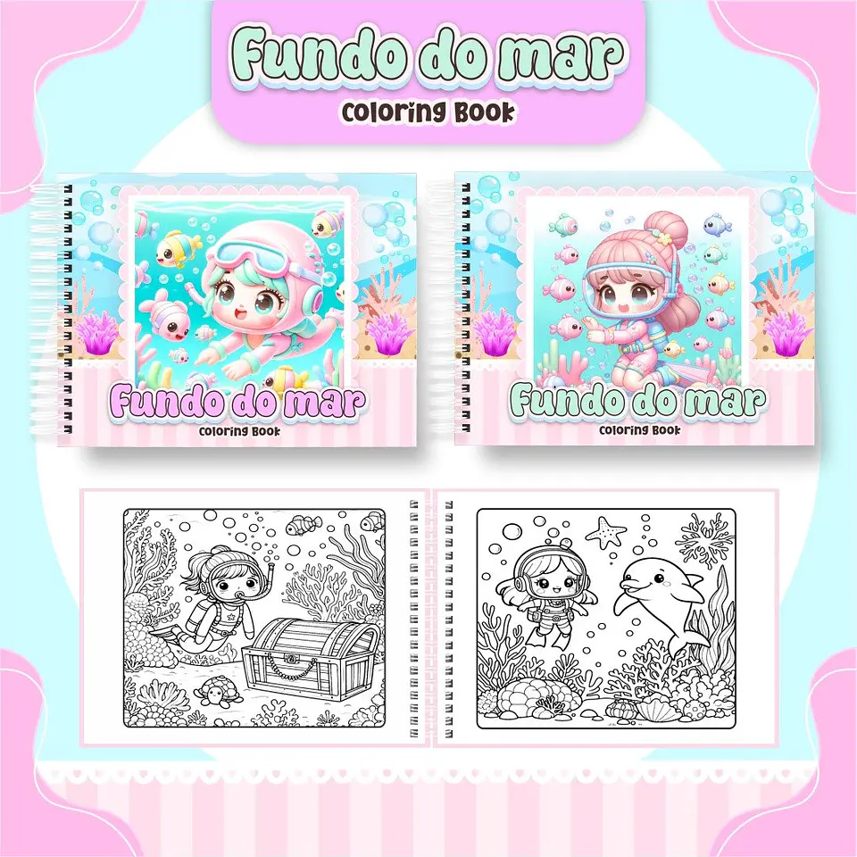 Arquivo Digital Livro de Colorir Fundo do Mar 1