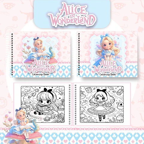 Arquivo Digital Livro de Colorir Alice in Wonderland
