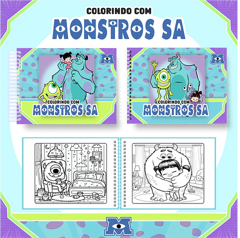 Arquivo Digital Livro de Colorir Monstros SA