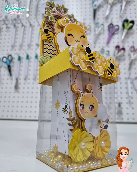 Arquivo de Corte Caixa Vitrine Abelhinha