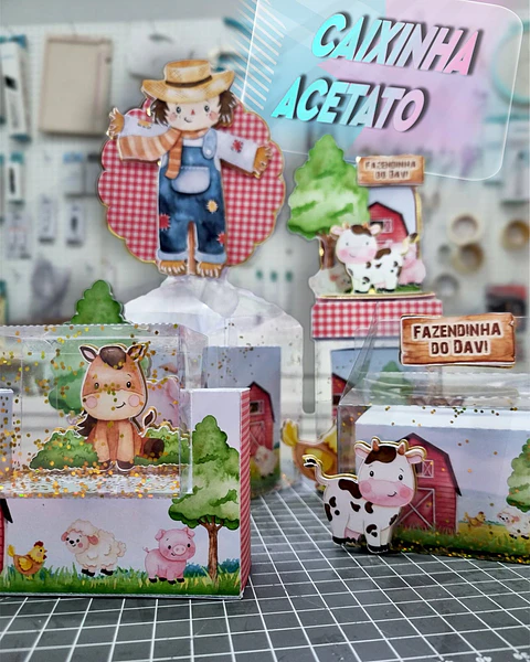 Arquivo de Corte Combo Caixas Acetatos Fazendinha