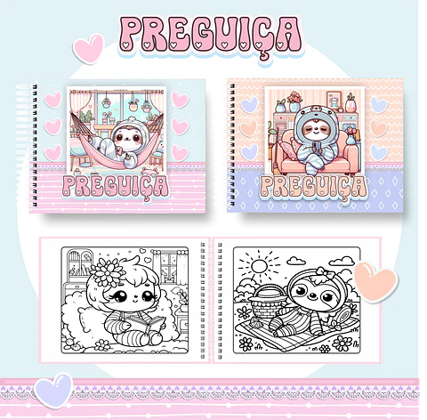 Arquivo Digital Livro de Colorir Preguiça