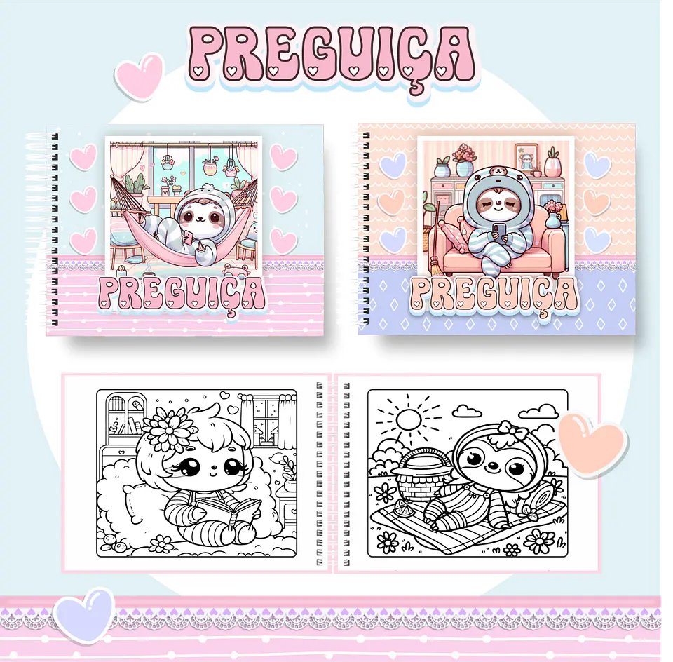 Arquivo Digital Livro de Colorir Preguiça 1