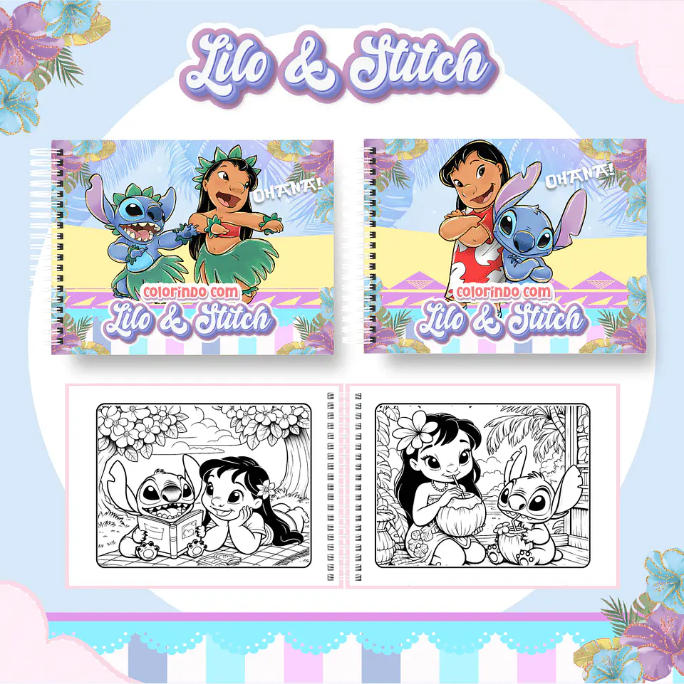 Arquivo Digital Livro de Colorir Lilo & Stitch 1
