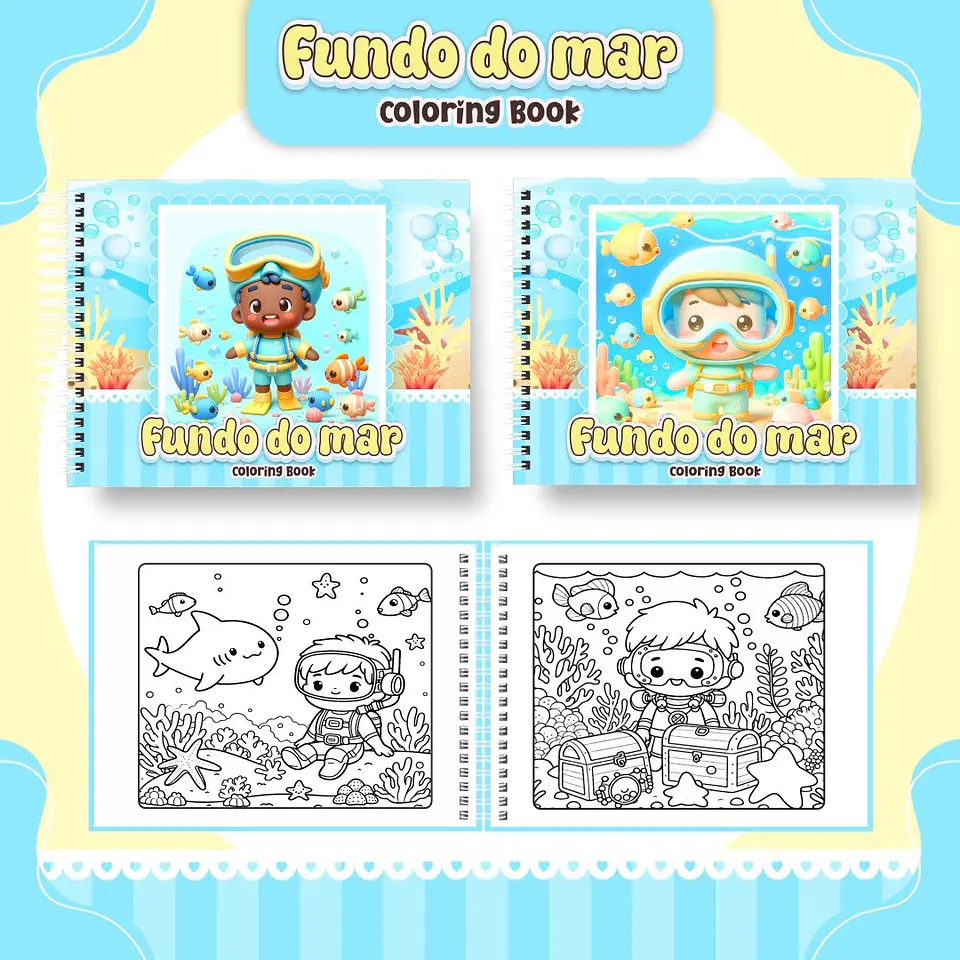 Arquivo Digital Livro de Colorir Fundo do Mar 1